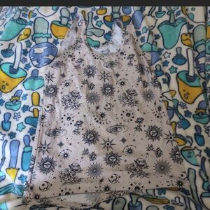 Black star pattern nude tank top